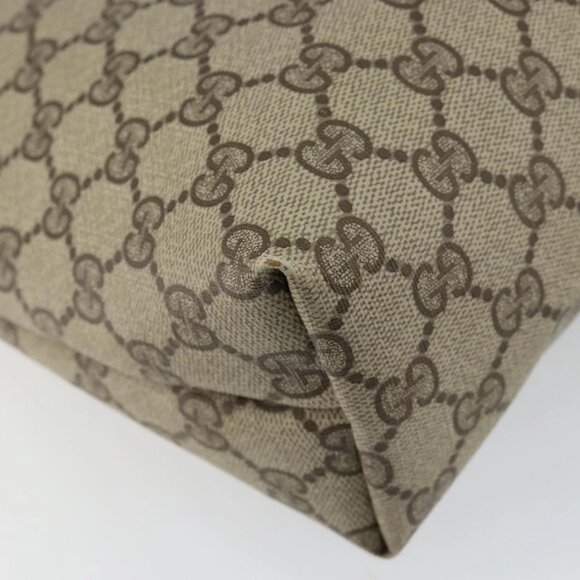 GUCCI GG Supreme Web Sherry Line Tote Bag PVC Beige 56 02 003 Auth ep11398 - Picture 5 of 16